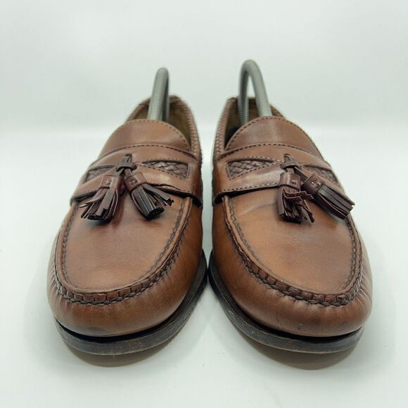 Allen Edmonds Maxfield Men’s Size 9.5 D Brown Leather Slip On Tassel Loafers main image 10